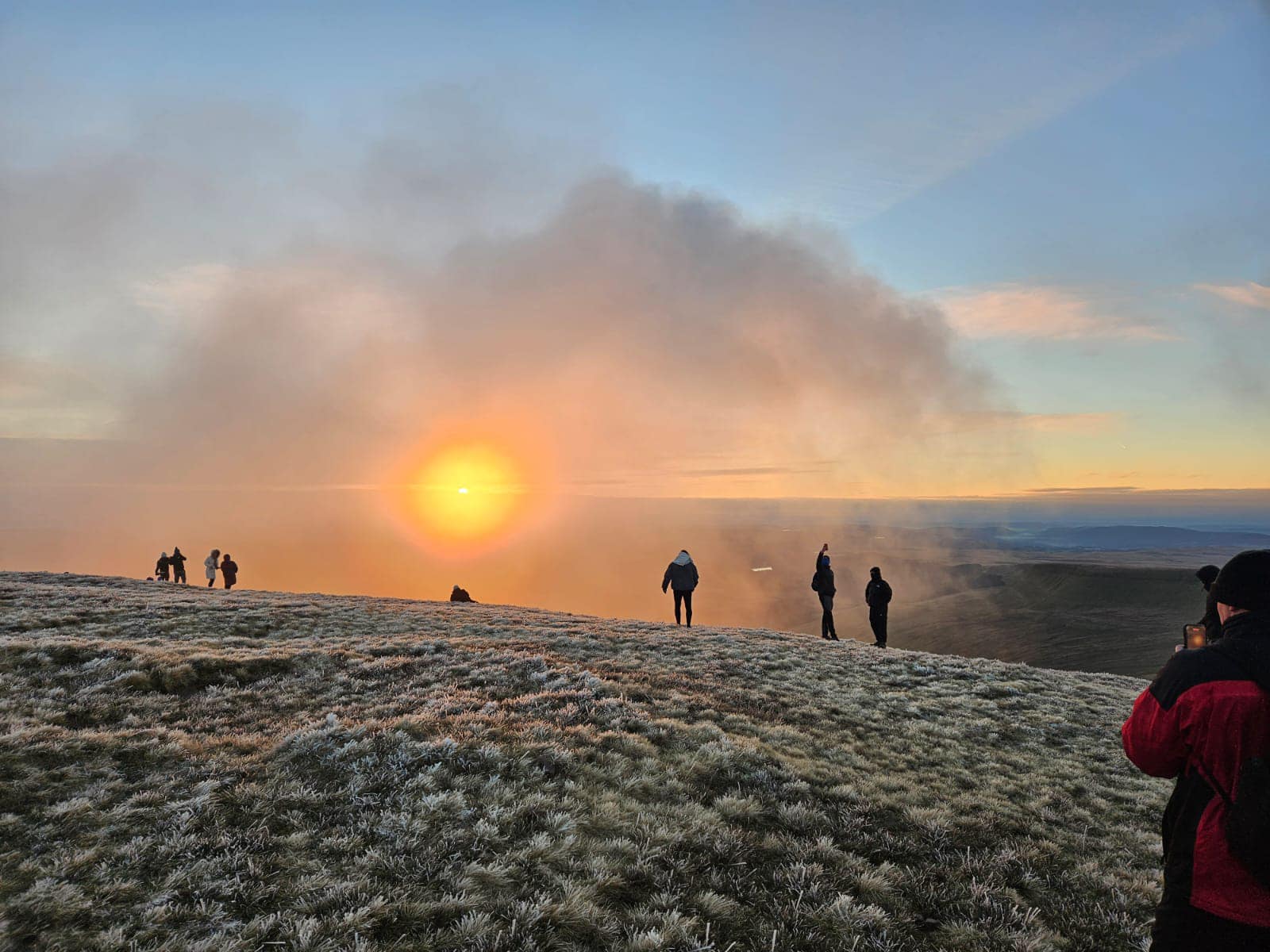 Sunrise on Pen Y Fan, Sunrise on Pen Y Fan in January &#8211; cold, icy, busy BUT beautiful and glorious!, Welsh Man Walking