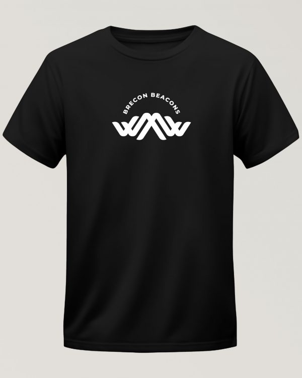 Brecon Beacons Tour T-Shirt in Black - Bannau Brycheiniog