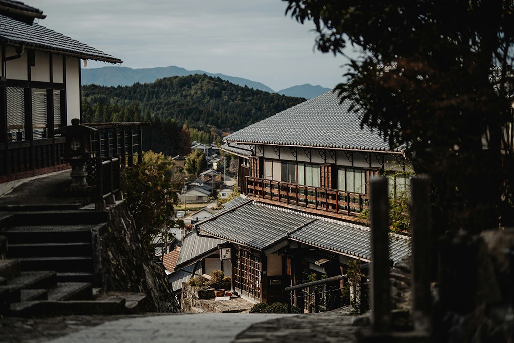 Minshuku street in Tsumago