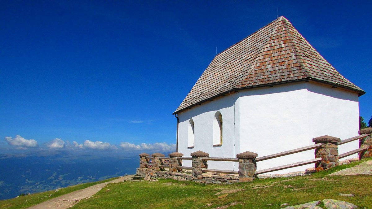 View from the Holy Cross Chapel towards Val Gardena